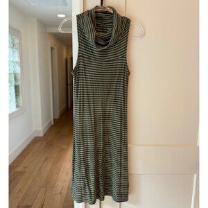Horny Toad (Toad&Co) Striped Cowl Neck Sleeveless Dress Womens Medium Green/Gray